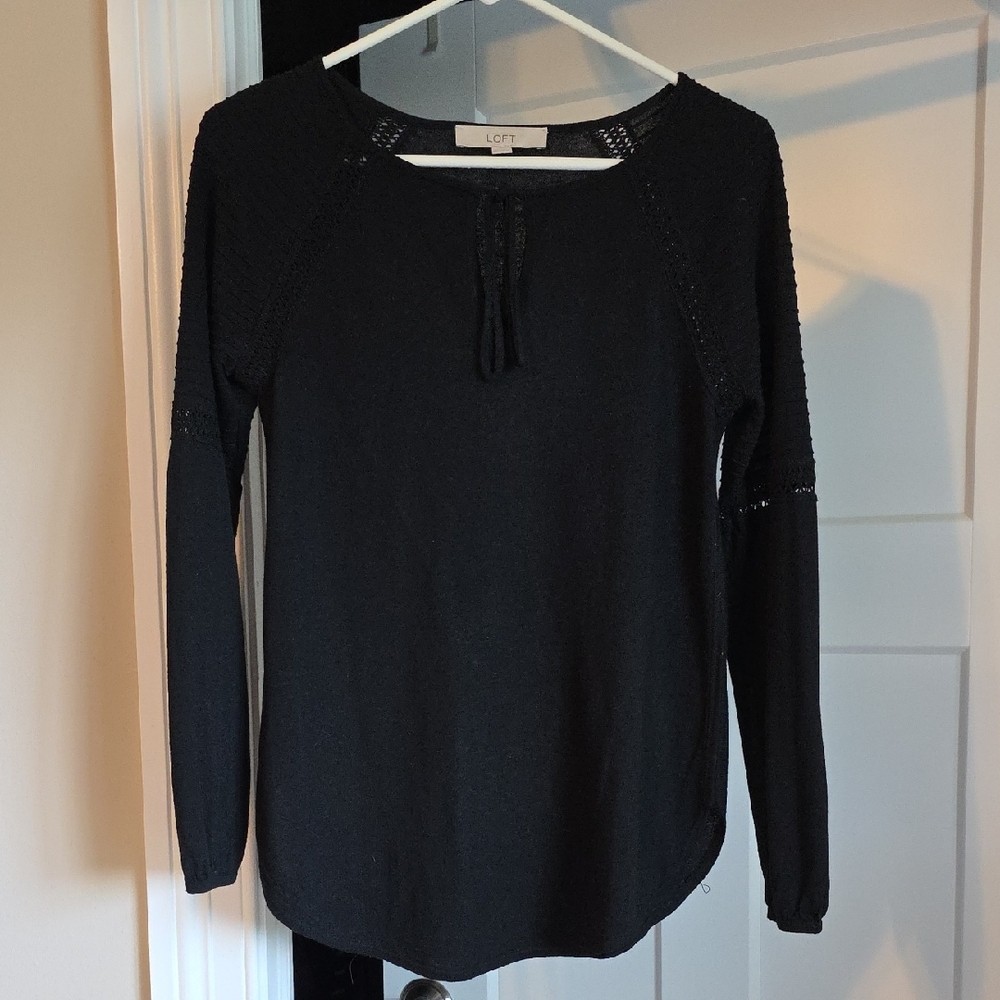 LOFT Black Long Sleeve Sweater